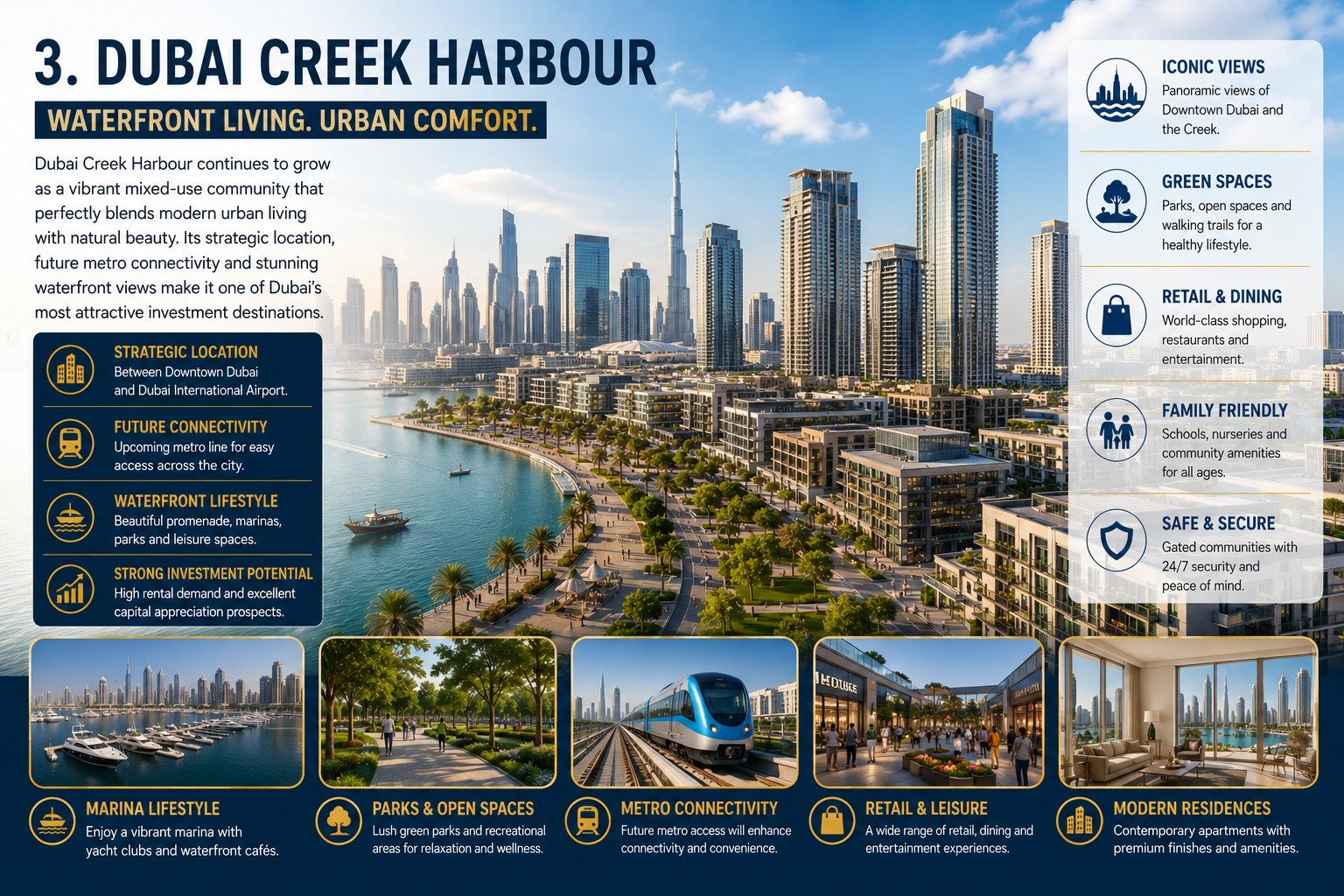 Dubai skyline showcasing future mega developments, waterfront communities, and luxury off-plan investment opportunities in Dubai 2026